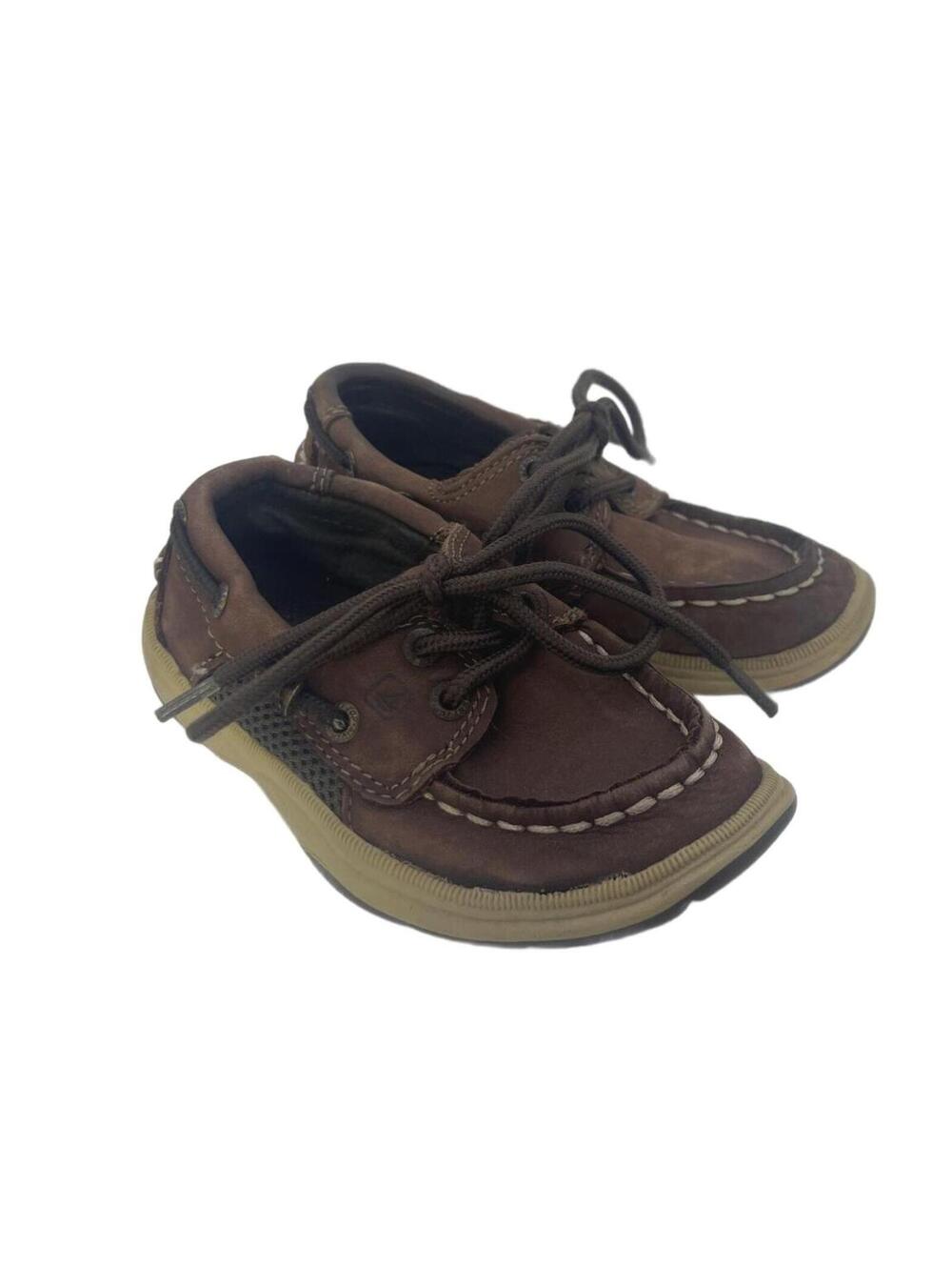 Sperry Brown Leather Boat Shoes Kids for Toddlers and Early Walkers Size 6 EUC